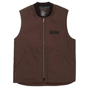 Volcom Men's Dark Brown Zip-Up Vest